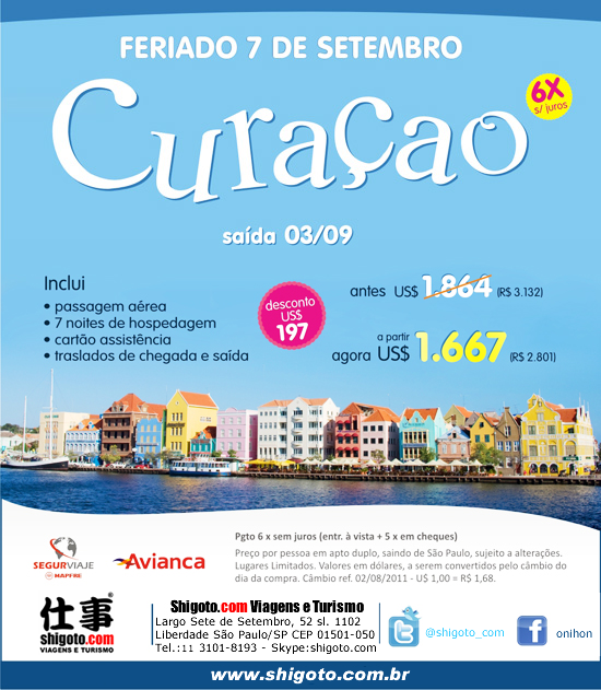 Pacote para Curaçao